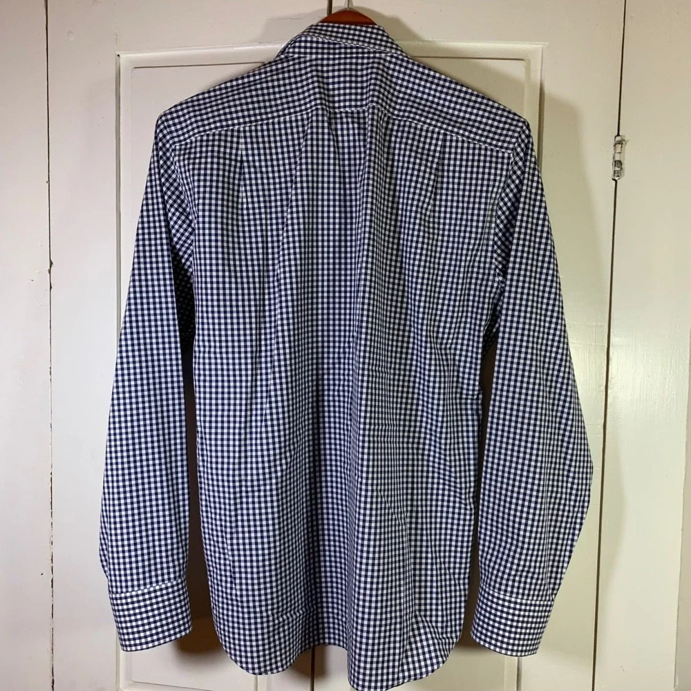J. Crew Slim Fit Button Down Shirt Mens‎ Medium Gingham Check Long Sleeve Preppy